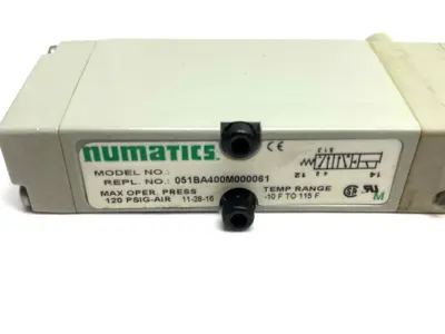 USED NUMATICS SOLENOID VALVE 2-POS 5-PORT 24VDC 120PSIG