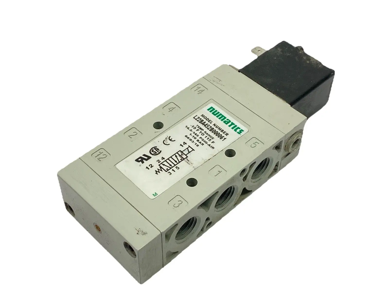 L22BA452B000061 | Numatics  Pneumatic Solenoid Pilot Valve 4-Way 24VDC - Used