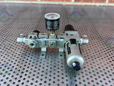 USED SMC NAW3000 FILTER REGULATOR 7 - 120 PSI W/ SMC GAUGE