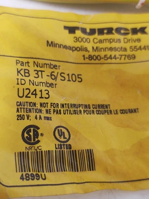NEW Turck KB-3T-6/S105
