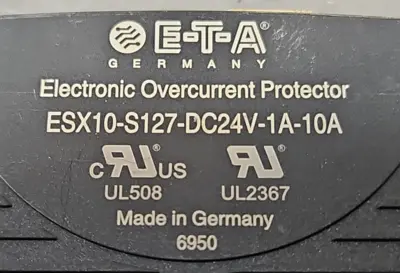 USED E-T-A CIRCUIT BREAKERS ESX10-S127-DC24V-1A-10A Electronic Overcurrent Protector Module