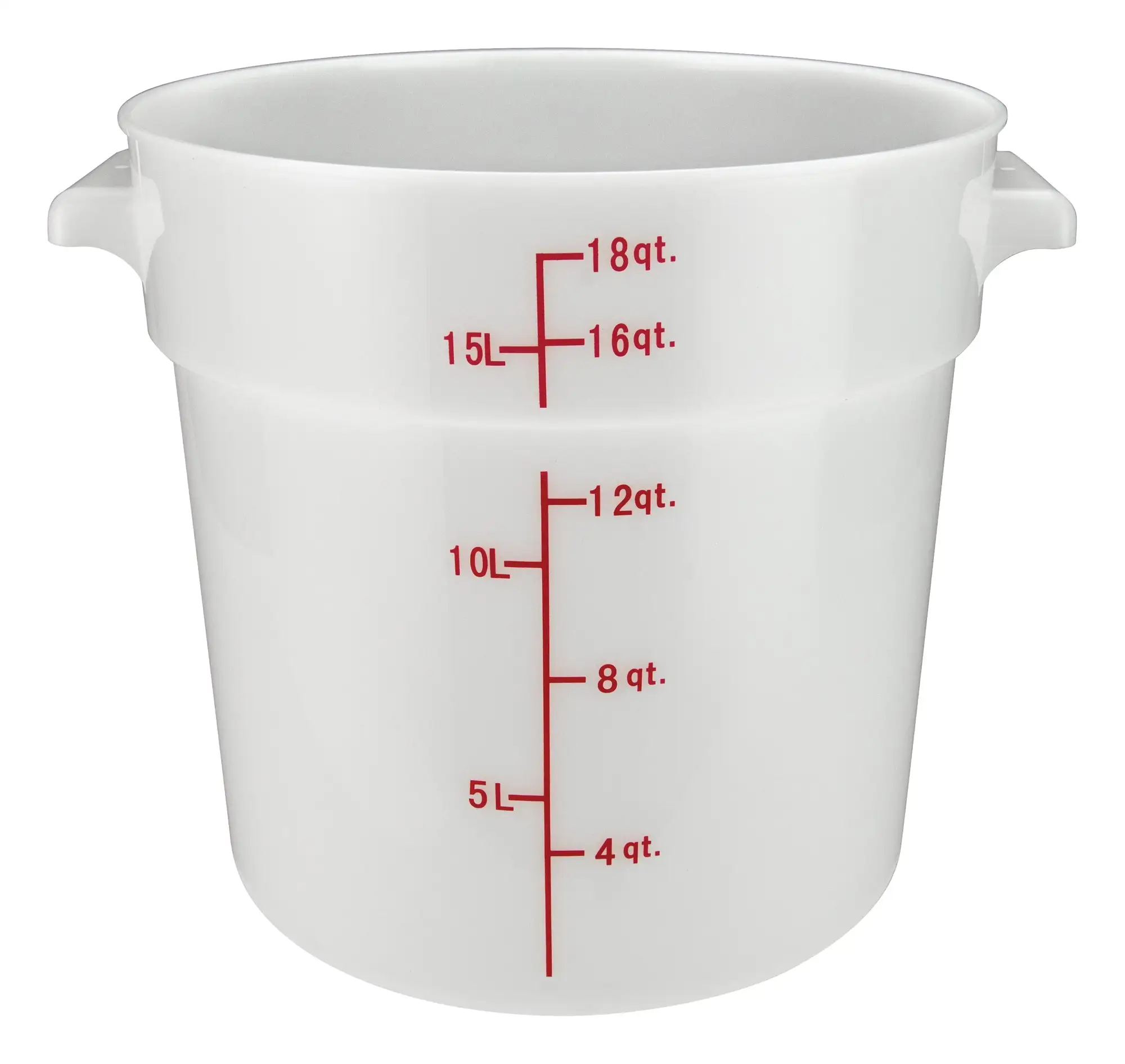 18qt Round Storage Container, White, PP (6 Each)