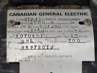 2000:5A, 600 volts Current Transformer Type CTP-15
