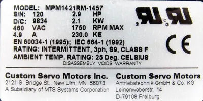 NEW CUSTOM SERVO MOTORS MPM1421RM-1457 SERVO MOTOR MPM1421RM1457