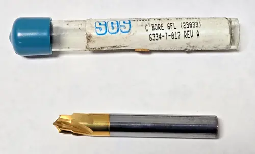 SGS Tool SOLID CARBIDE C Bore END MILL 6 FLUTE BIT 23033 6334-T-017 REV A
