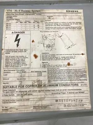 Used SIEMENS RV462 Bus Bars & Plugs Michigan US | Ideal Machinery #1308903