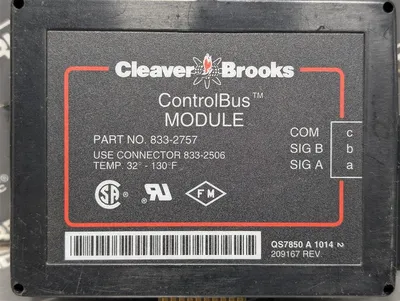 Used Cleaver Brooks ControlBus Module 833-2757 Control Bus CB Hawk