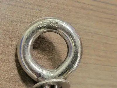 3/8" 316 Stainless Steel Eye Bolt w/ Washer & Nut (Bag of 10)