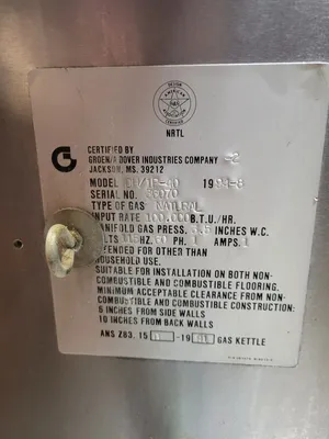 Used Groen DH/1P-40 - 40 Gallon Commercial Steam Jacketed Kettle