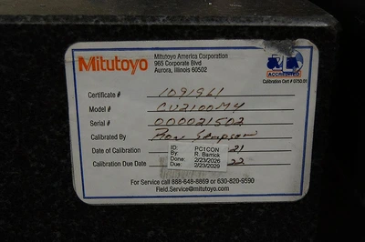 Used 2021 Mitutoyo Contracer CV-2100N4, NEW 2021 Profilometers New Jersey US | Machinery Values #1693332
