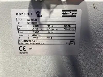 Used 2006 ATLAS COPCO GA18PLUS Miscellaneous MRO Ohio US | HGR 24 #1279304