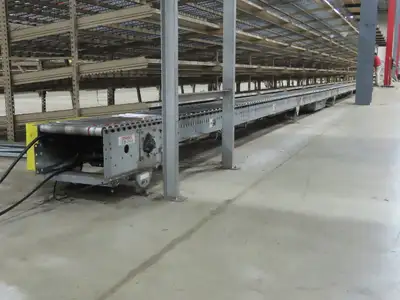 Automotion 15"x 66' Belt Drive Live Roller Bed Conveyor 460V End Drive 95FPM