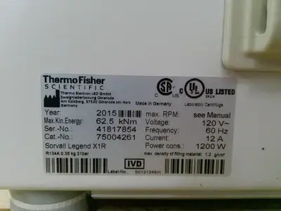 Thermo Sorvall X1R Refrigerated Benchtop Centrifuge w/ Rotor 120v FULLY TESTED