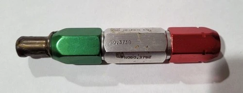 Van Keuren Co. GO & NO Thread Plug Gage GO P.D. .3738 & NOGO P.D. .3762