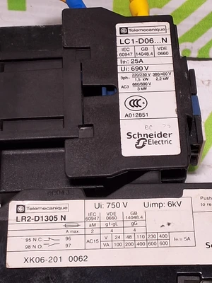 TELEMECANIQUE LC1-D06 10 CONTACTOR WITH LR2D13 ELECTRICAL COIL LR2-D1305 N