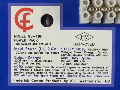 USED FREDERICK COWAN PRODUCTS 96-19F