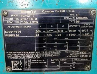 USED KOMATSU FG40ZT-7