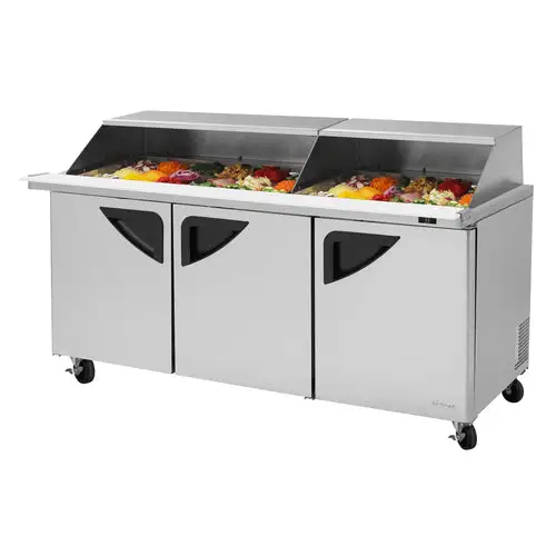 Turbo Air TST-72SD-30-N-SL 72 5/8" Super Deluxe Mega Top Sandwich/Salad Prep Table w/ Refrigerated Base, 115v