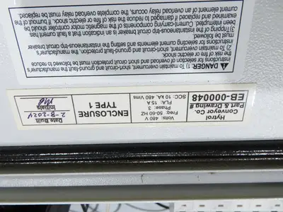 Hytrol 58"W x 15'L Pallet Conveyor 2.5"Roller 51.5"BF 3PH EZ-Logic Zones 30FPM