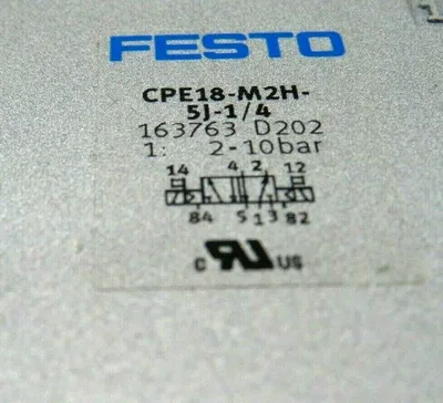 NEW FESTO CPE18-M2H-5J-1/4 SOLENOID VALVE 163763 CPE18M2H5J14