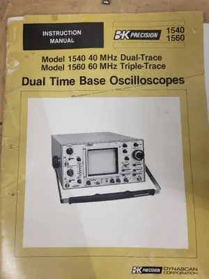 BK Precision Model 1560 60MHz Dual Time Base Oscilloscope with Manual and Probes