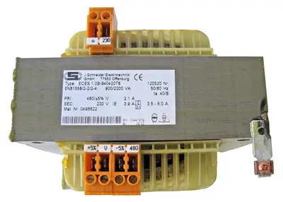 Schneider 900 / 2200 VA Power Transformer Primary 480V Secondary 230V