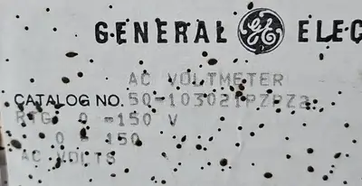 GENERAL ELECTRIC 50-103021PZPZ2 0-150V-AC VOLTMETER. Loc5D-21