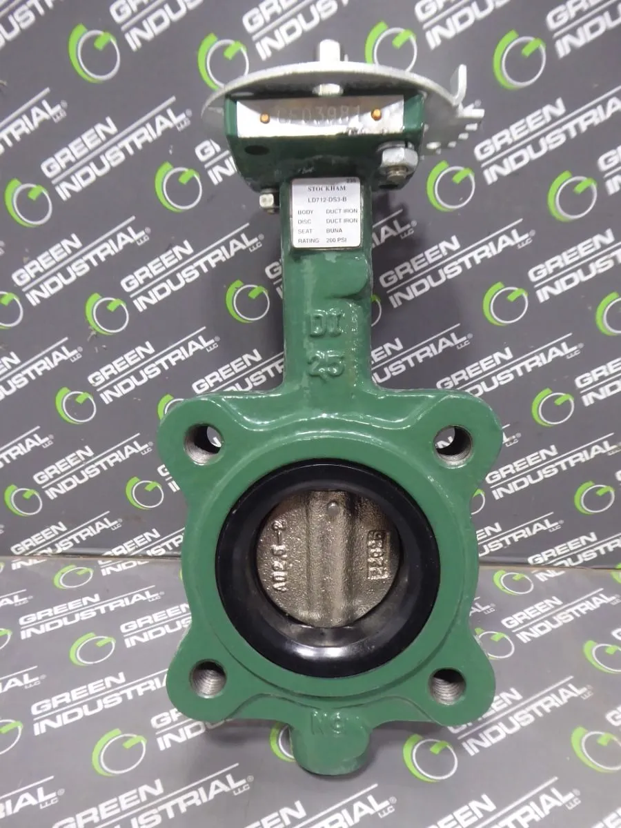 2.5" Stockham LD712-DS3-B Iron Butterfly Valve 200 PSI Surplus