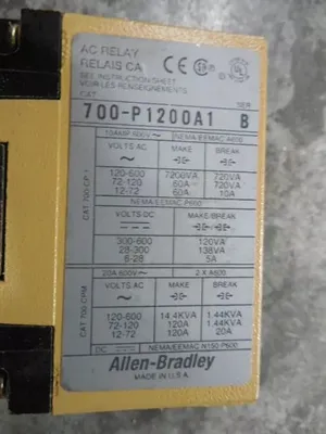 Allen Bradley 700-P1200A1 AC Relay Module Series B Used