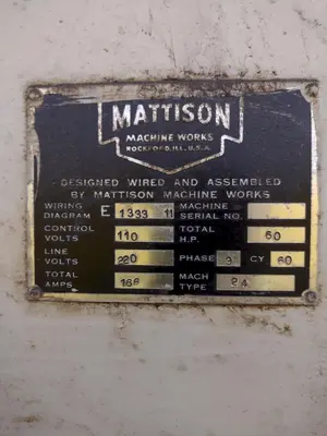 36" X 50 HP MATTISON ROTARY SURFACE GRINDER: STOCK #23504