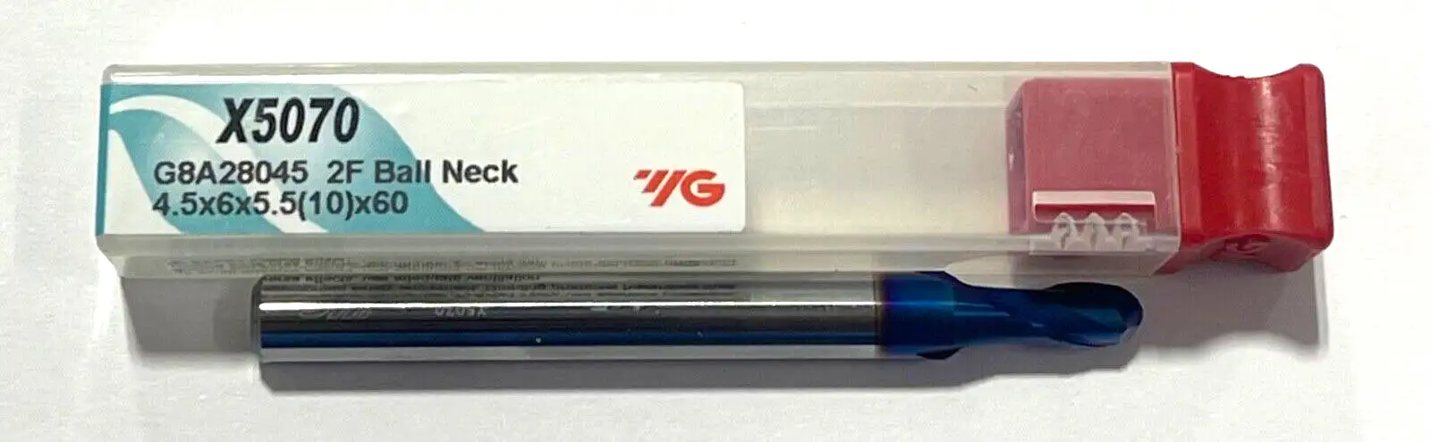 YG 4.5mm Carbide Ball Nose End Mill Blue Coating 2 Flute Neck Relief
