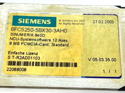 USED SIEMENS 12 AXES 8MB   PCMCIA-CARD V 05.03018