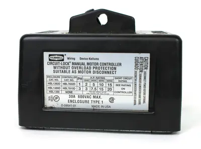 Hubbell HBL7810D Manual Motor Controller w/out Overload Protection