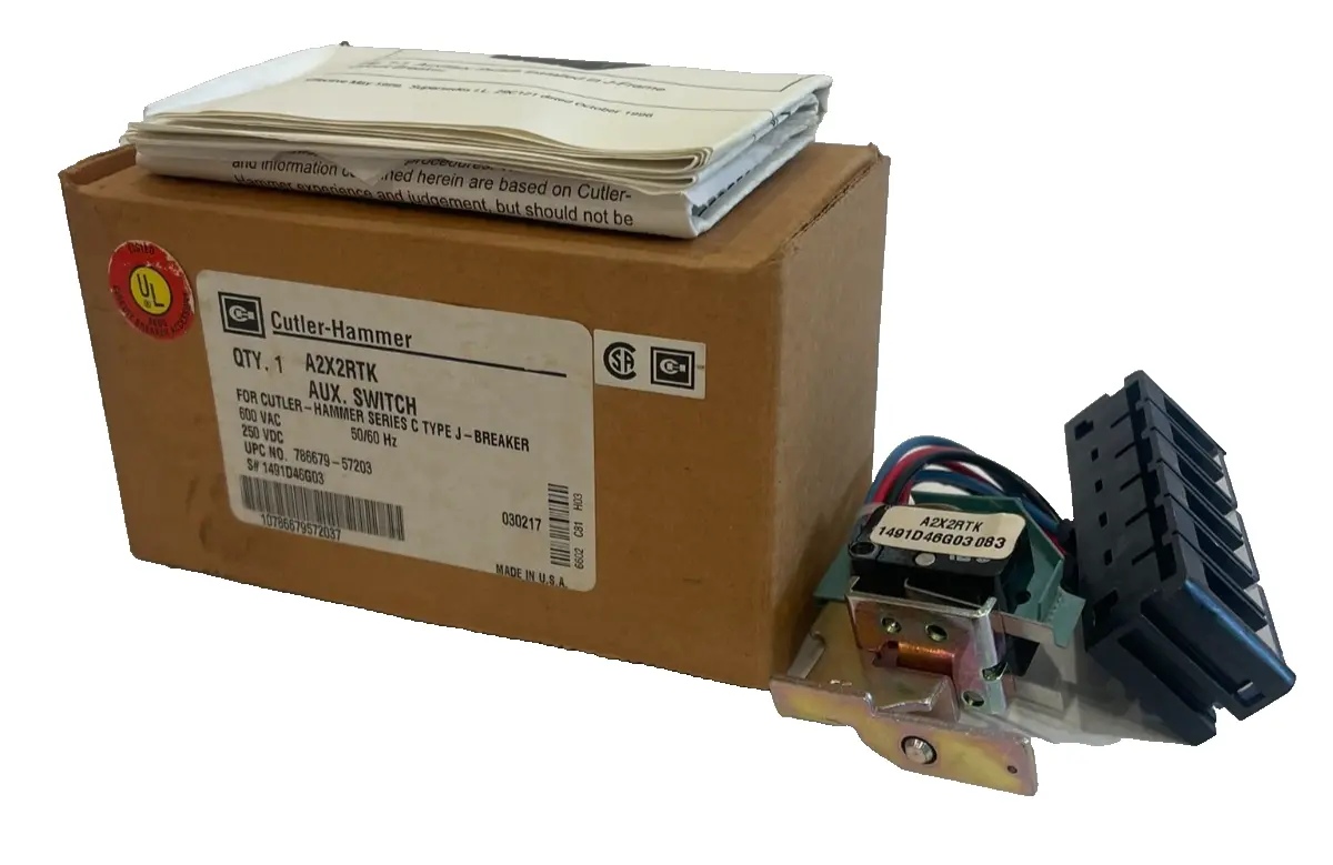 NEW CUTLER HAMMER A2X2RTK AUXILIARY SWITCH SER. C TYPE J