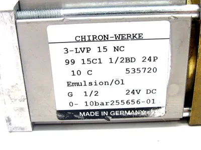 NEW CHIRON 3-LVP 15 NC COAXIAL VALVE 3LVP15NC