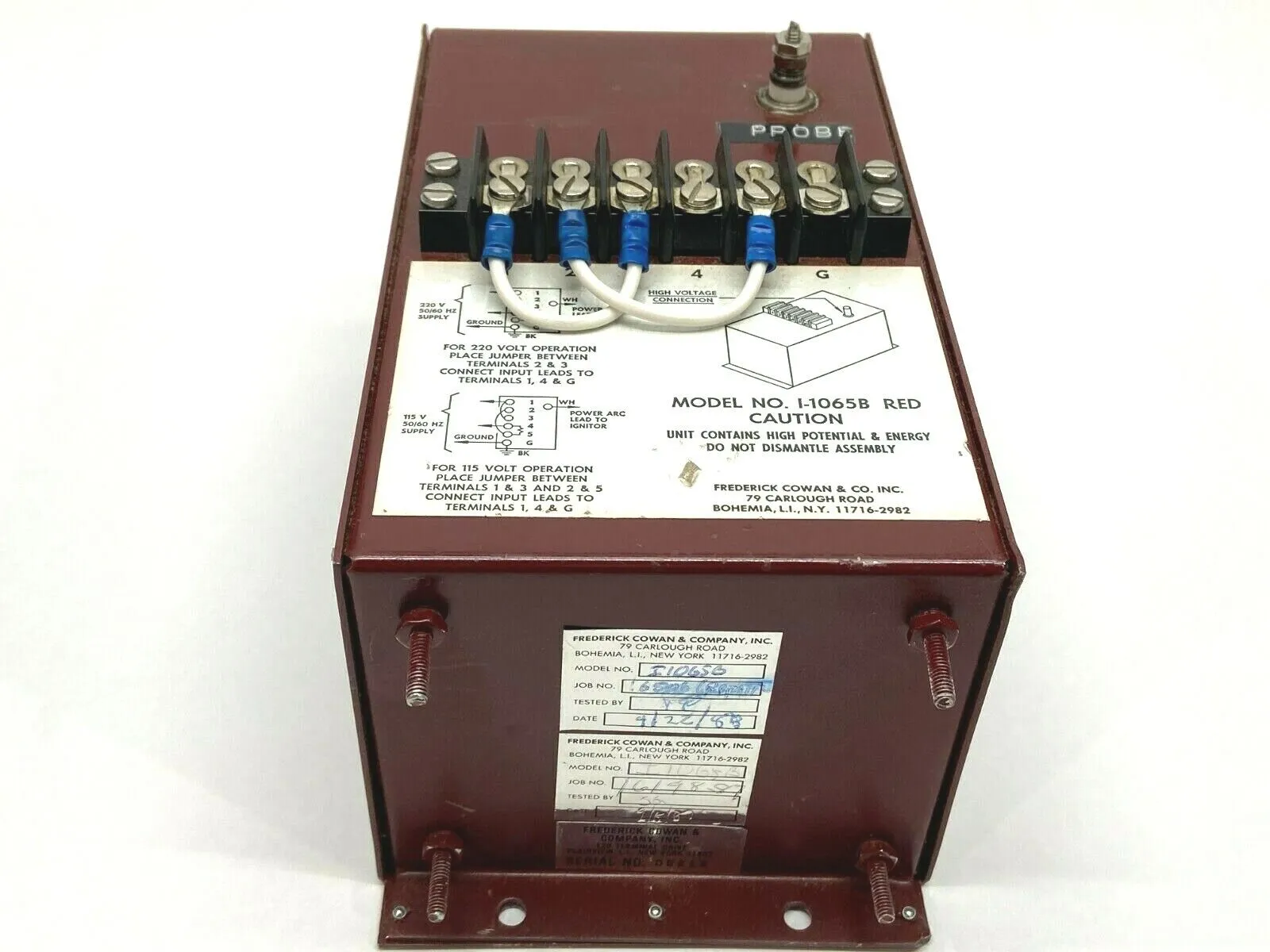 I-1065B | Frederick Cowan  Power Supply 115-220 Volt 50/60Hz - Used