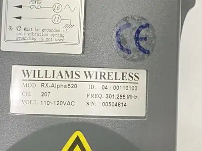 Used Williams Wireless Industrial Radio Remote Control Receiver CH 207 Industrial Controls Michigan US | Maverick Industrial Sales #1413477