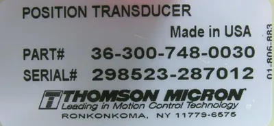 NEW THOMSON MICRON 36-300-748-0030 POSITION TRANSDUCER 363007480030
