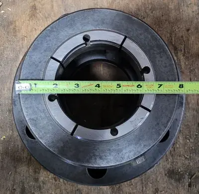 S-40 COLLET CHUCK 4-1/4" THROUGH HOLE, 7-3/4" TOP OD, 8" H