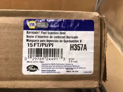 NAPA Barricade H357A 15ft Fuel Injection Hose 5/16″ 225PSI -NIB