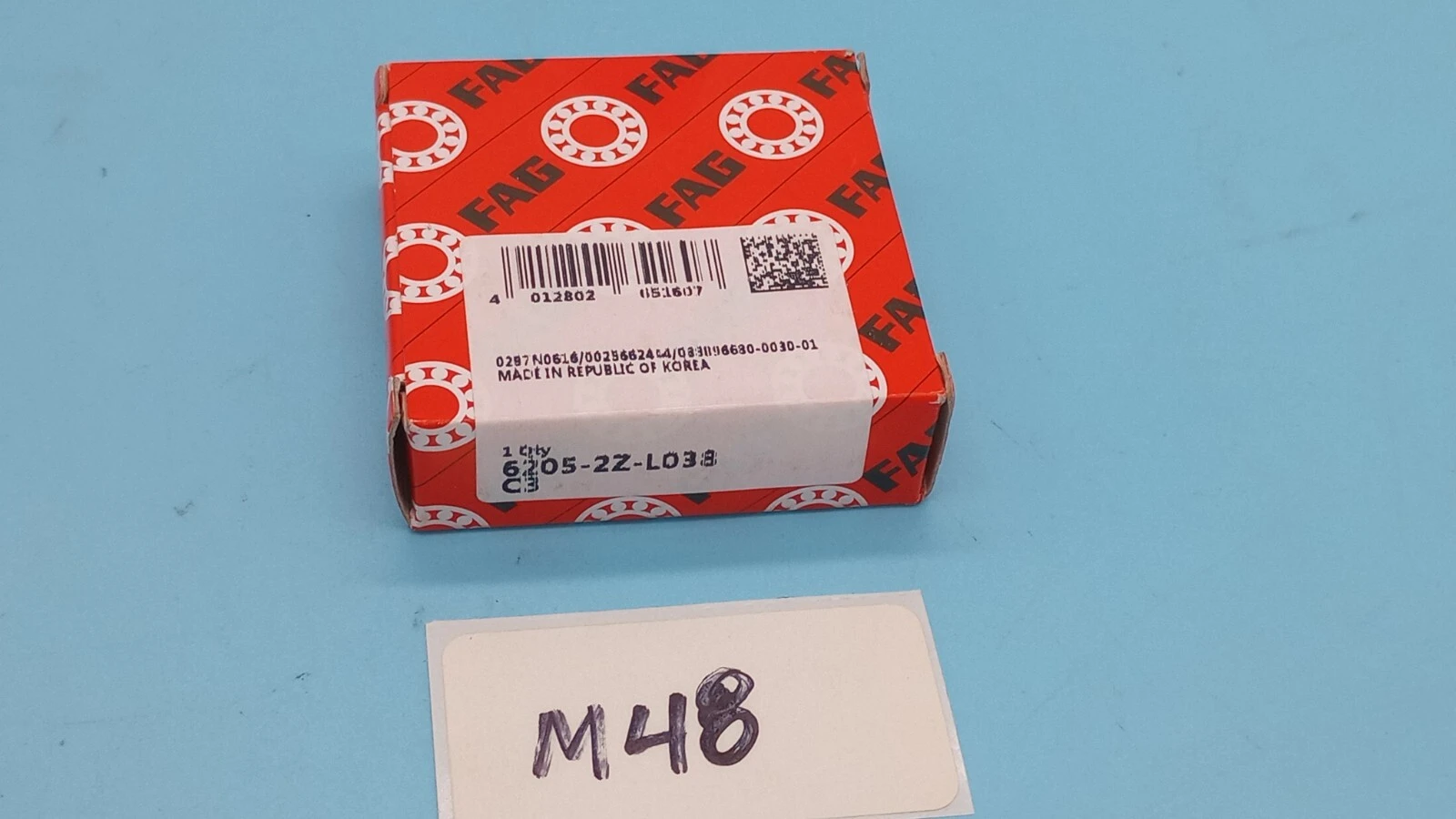 NEW FAG 6205-2Z-L038-C3 BALL BEARING 2"