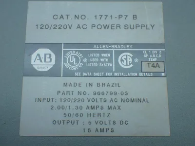 Used ALLENBRADLEY 1771P7 PLC Power Supplies Ohio US | HGR 24 #1095204
