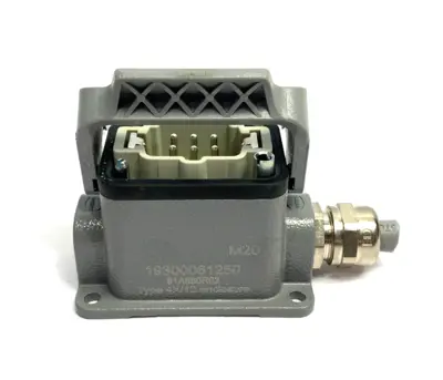 USED HARTING HAN 6 B-BASE SURFACE-LC 1 LEVER 1XM20 W/FRAME & INSERT