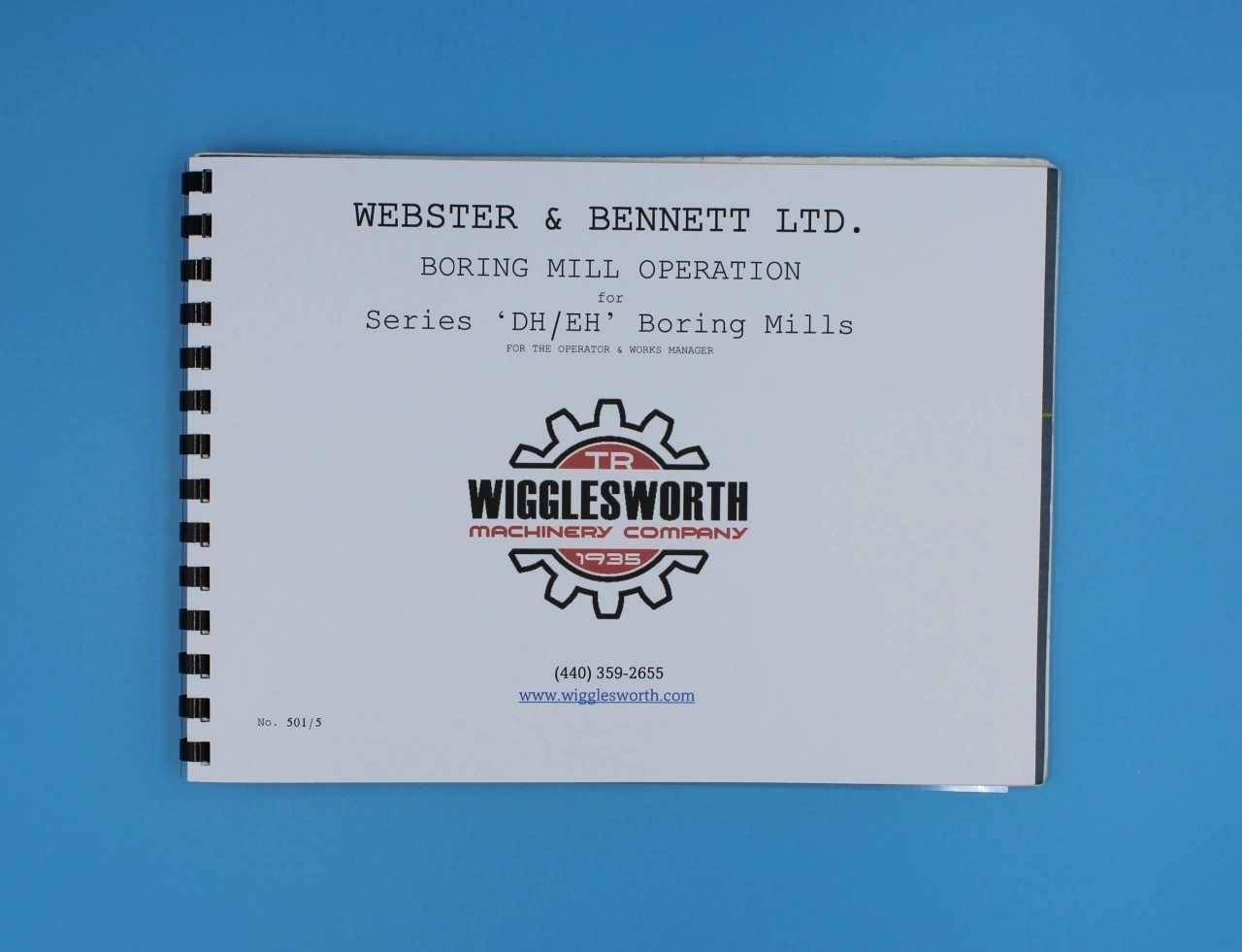NEW WEBSTER & BENNETT DH, EH Manual