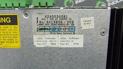 Atlas Copco QCS-T 340 25 Servo Control Module 4240 0340 81 F/W 3.17 S/W 3.1 Used