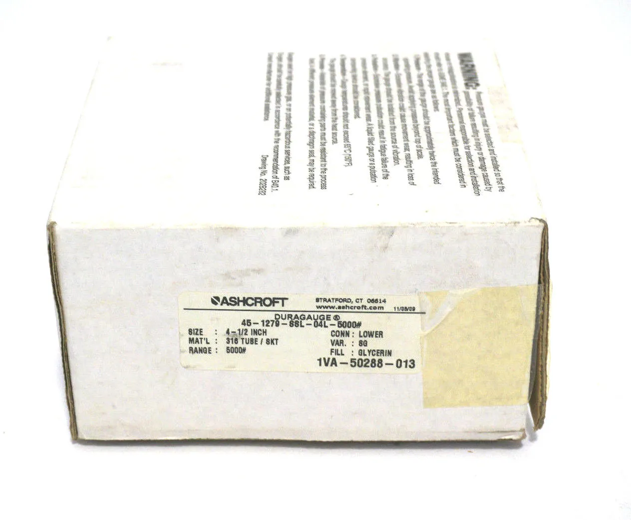 NEW ASHCROFT 45-1279-SSL-04L-5000# PRESSURE GAUGE 451279SSL04L5000