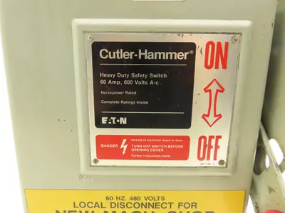 Cutler Hammer DH362FDK Eaton Safety Disconnect Switch 60A 600V Non-Fusible