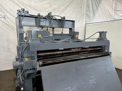 72" x .250" PAXSON HYDRAULIC PEELER TABLE WITH TENSION STAND. STOCK # 0106123