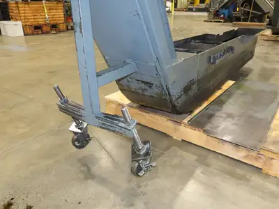 Enomoto Hinge Belt CNC Chip Conveyor 15"x 88" Infeed 46" Discharge 220V 3PH