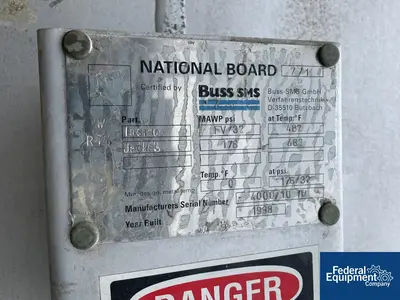 USED Buss ChemTech 430 Sq Ft Buss SMS Thin Film Evaporator, 316L S/S, 32/176#